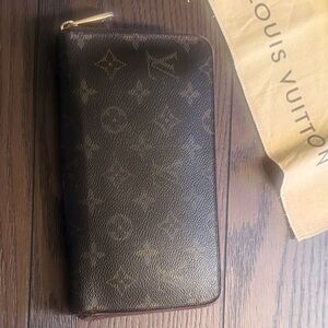 Louis Vuitton Dark Brown Monogram Zippy Organizer Wallet